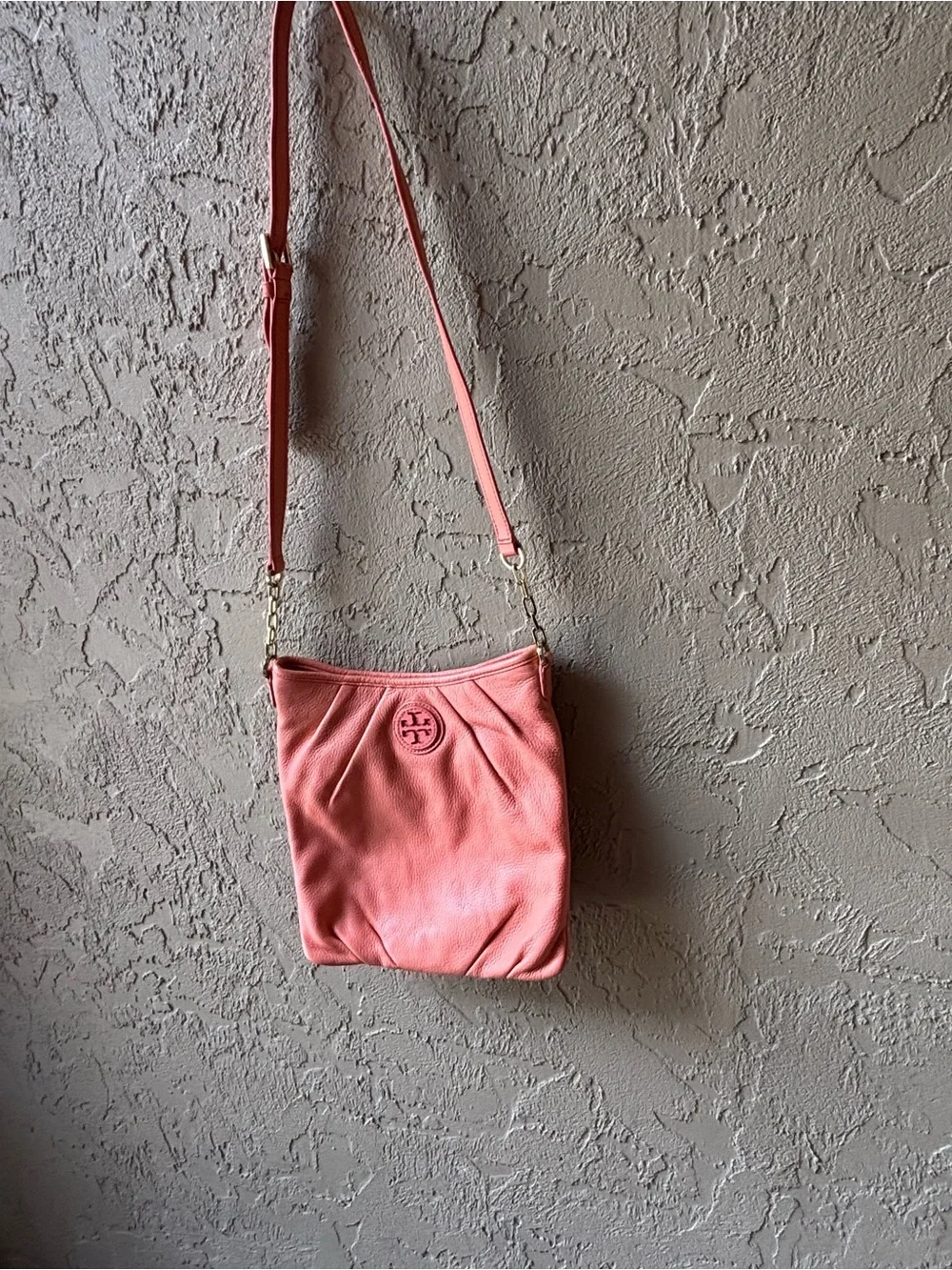 Tory Burch Coral Leather Crossbody Bag